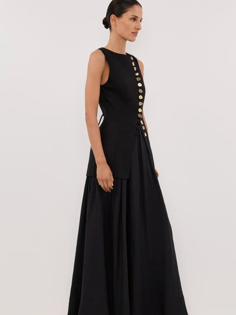 DISSH Baylee Black Sleeveless Linen Top Black Size 8 - Picture 7 of 10